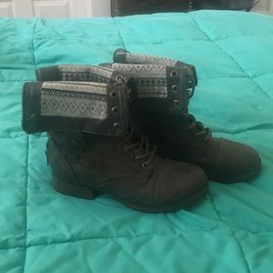Grey combat boots